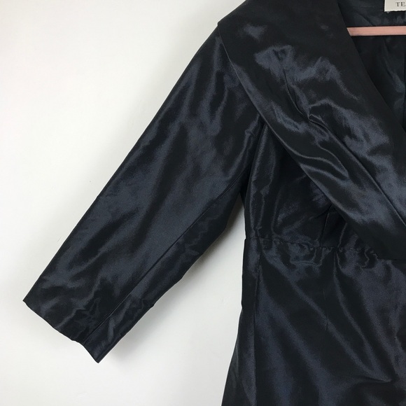 Rickie Freeman for Teri Jon Black Taffeta Dress Size 4 - Picture 6 of 10
